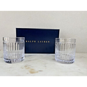 NEW in Box – Ralph Lauren Lead Crystal Double Old-Fashioned Glasses – Set of 2